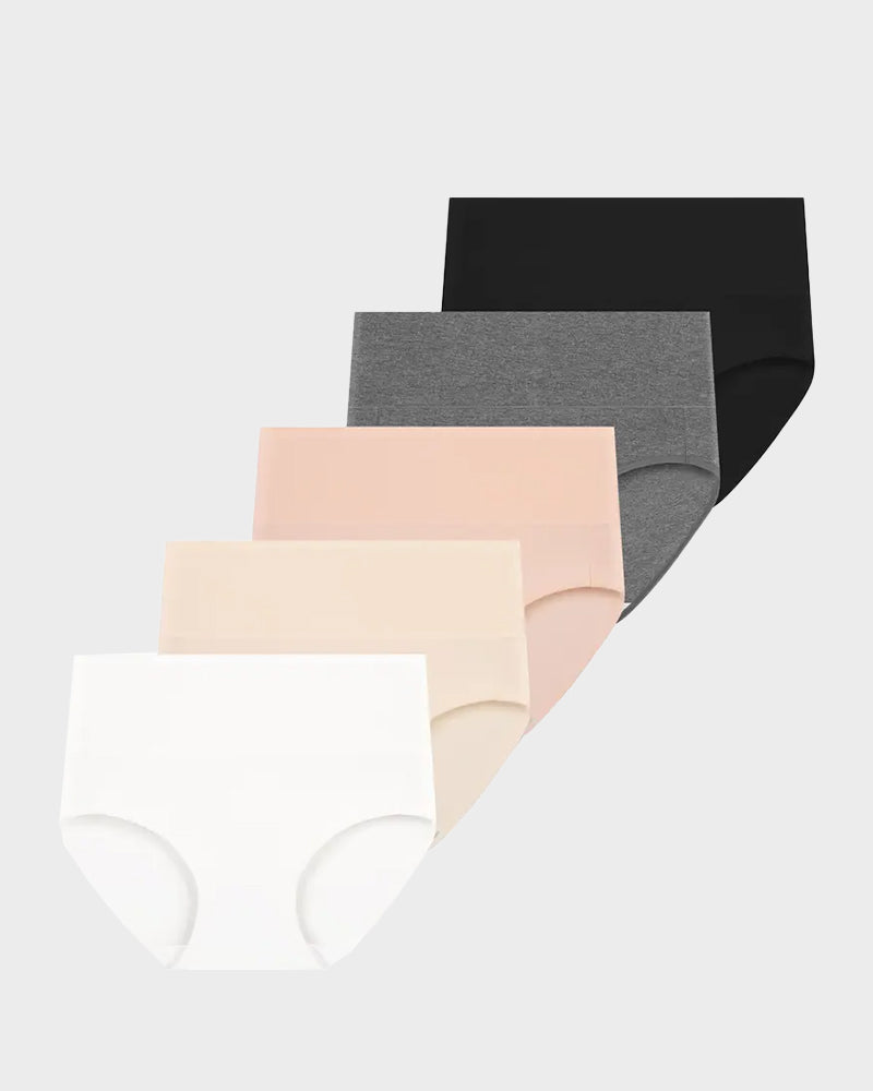 5-Pack High-Waisted Cotton Briefs