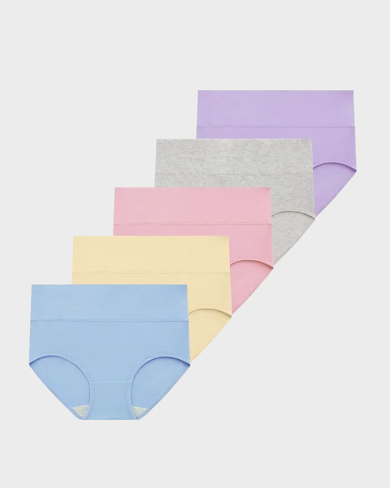 5-Pack High-Waisted Cotton Briefs