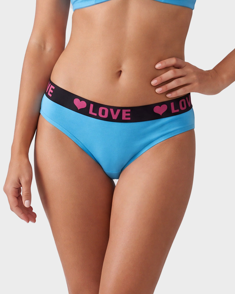 6 Pack LOVE Print Cotton Bikini Panties