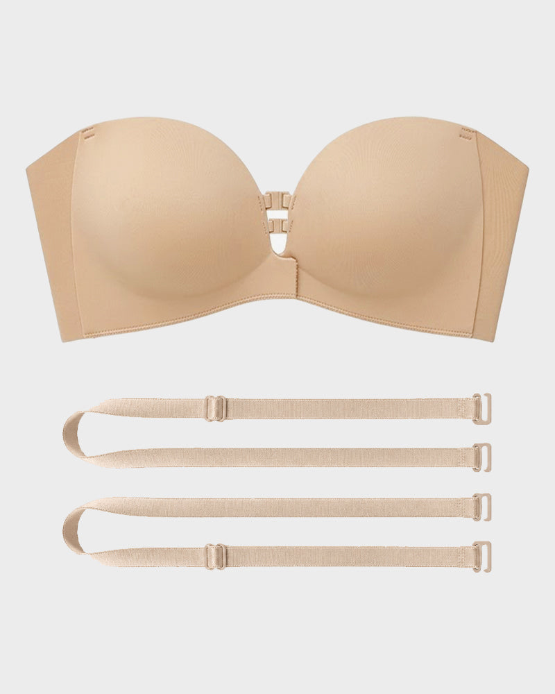 Convertible Strapless Front-Closure Push-Up Bra