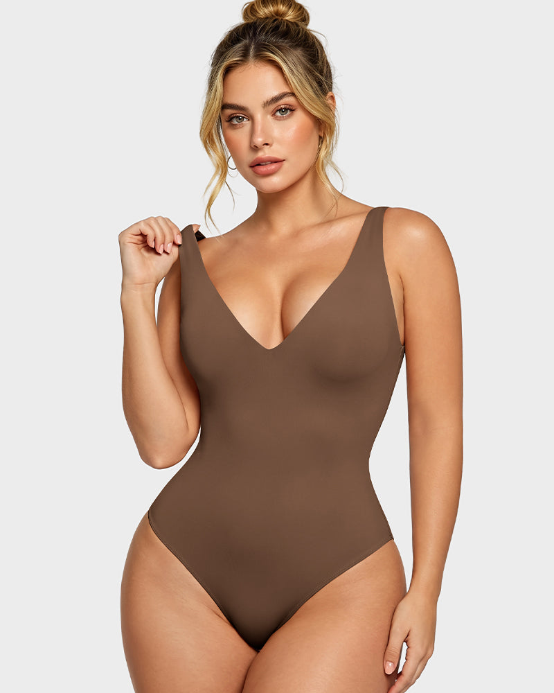 Deep V Shaping Thong Bodysuit