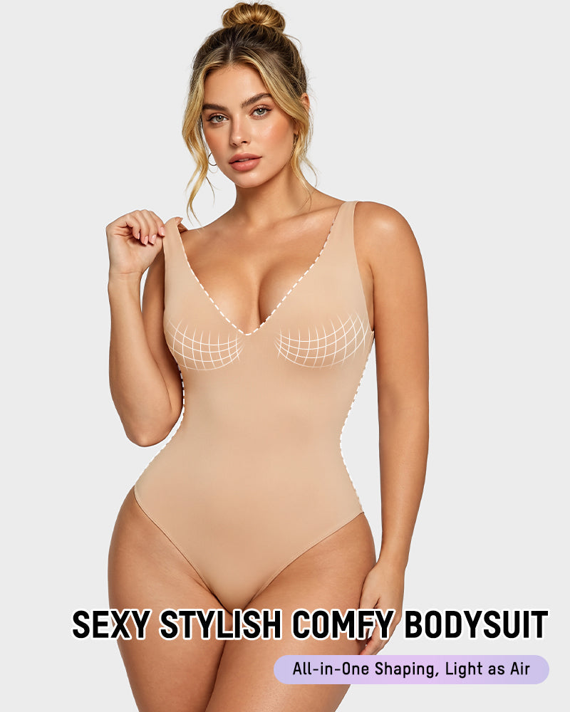 Deep V Shaping Thong Bodysuit