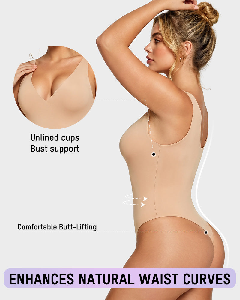 Deep V Shaping Thong Bodysuit