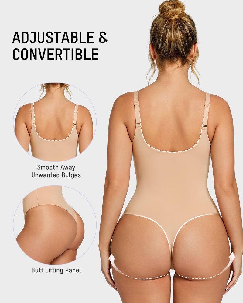 Deep V Shaping Thong Bodysuit