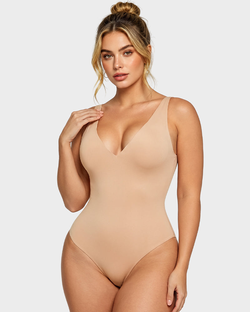 Deep V Shaping Thong Bodysuit