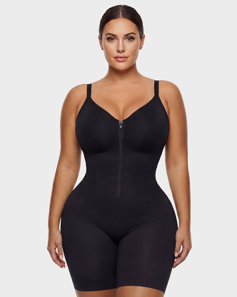 Easyslide™ Front-Zip Mid-Thigh Shapewear