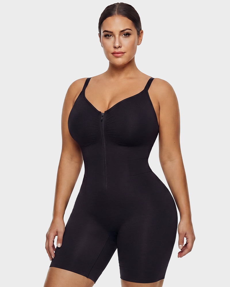 Easyslide™ Front-Zip Mid-Thigh Shapewear
