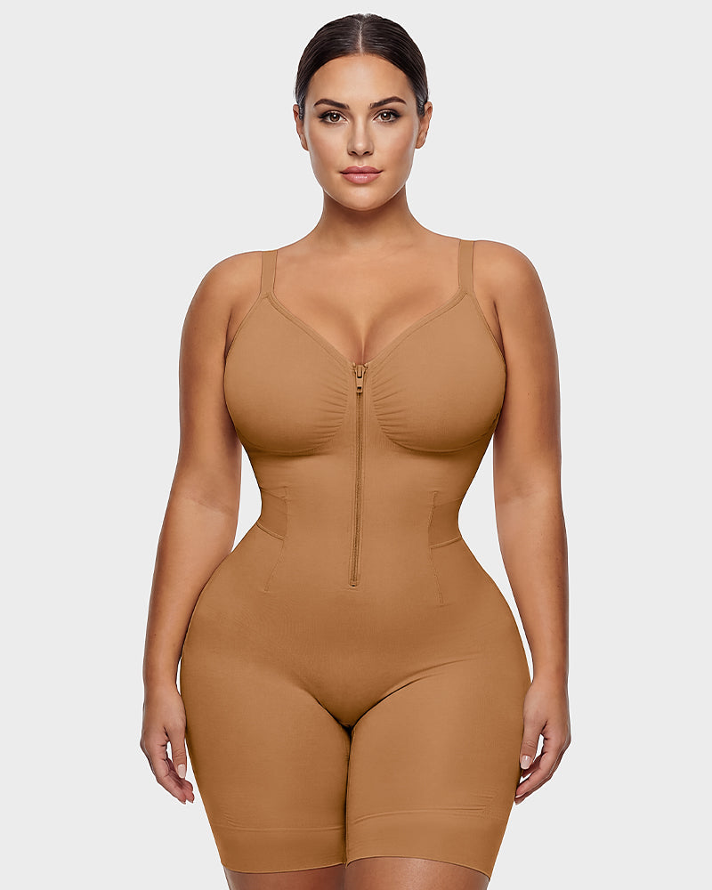 Easyslide™ Front-Zip Mid-Thigh Shapewear