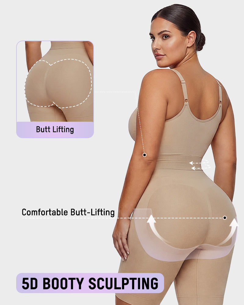 Easyslide™ Front-Zip Mid-Thigh Shapewear