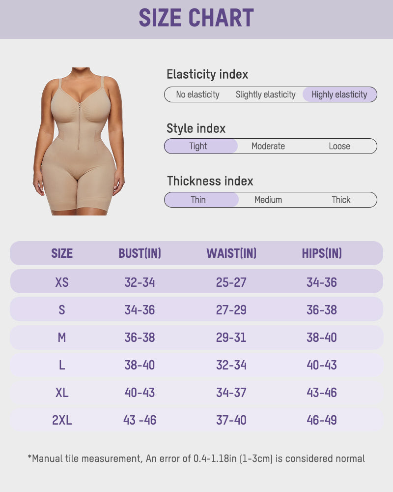 Easyslide™ Front-Zip Mid-Thigh Shapewear