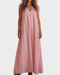 Flowy Boho V-Neck Halter Maxi Dress