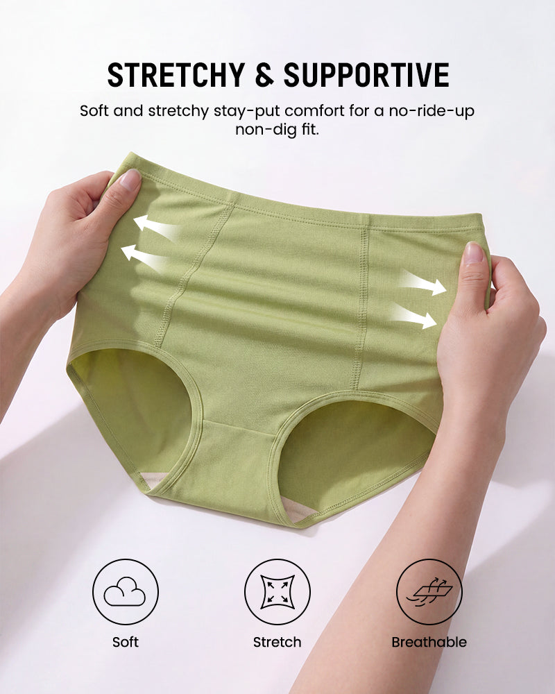 High Waist Tummy Control Cotton Briefs(4 Pack)