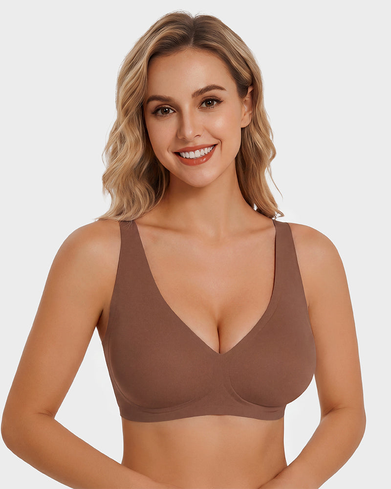 Seamless Deep V Push-Up Wireless Bra
