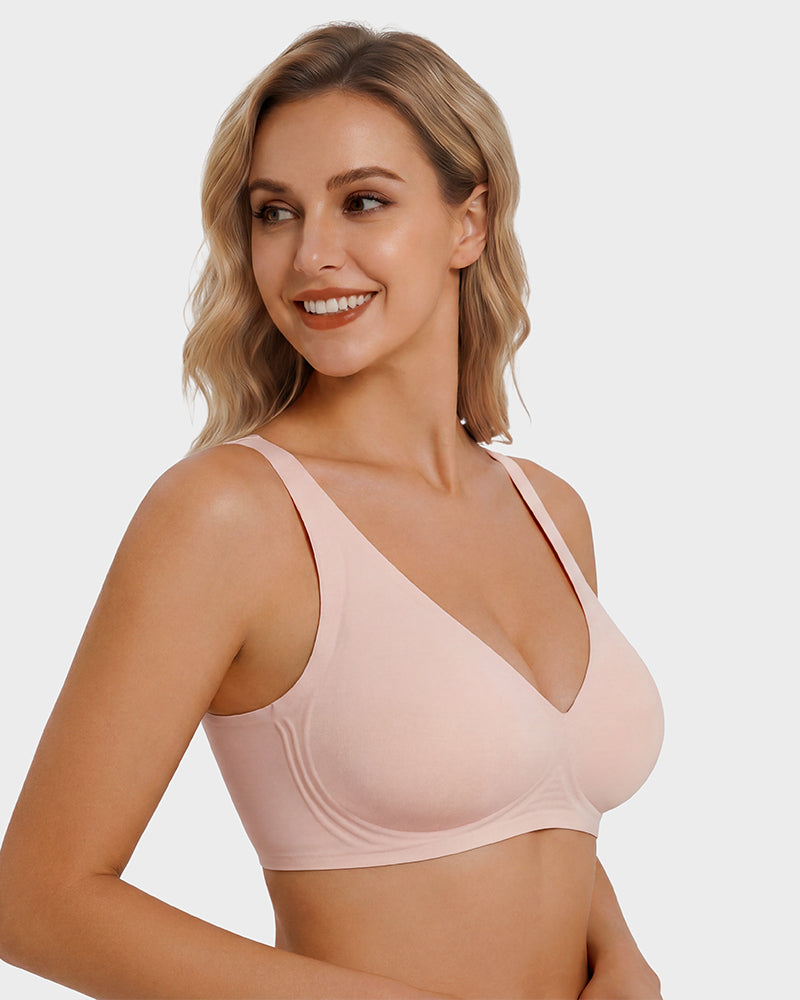 Seamless Deep V Push-Up Wireless Bra