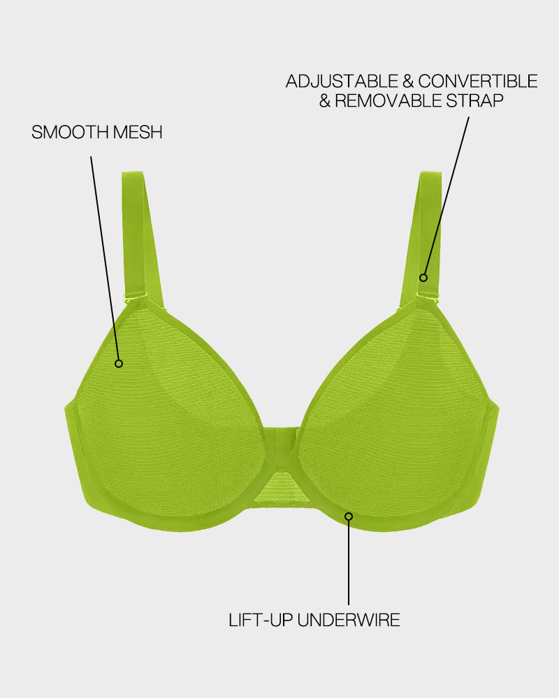 Seamless Mesh Unlined Underwire Bra
