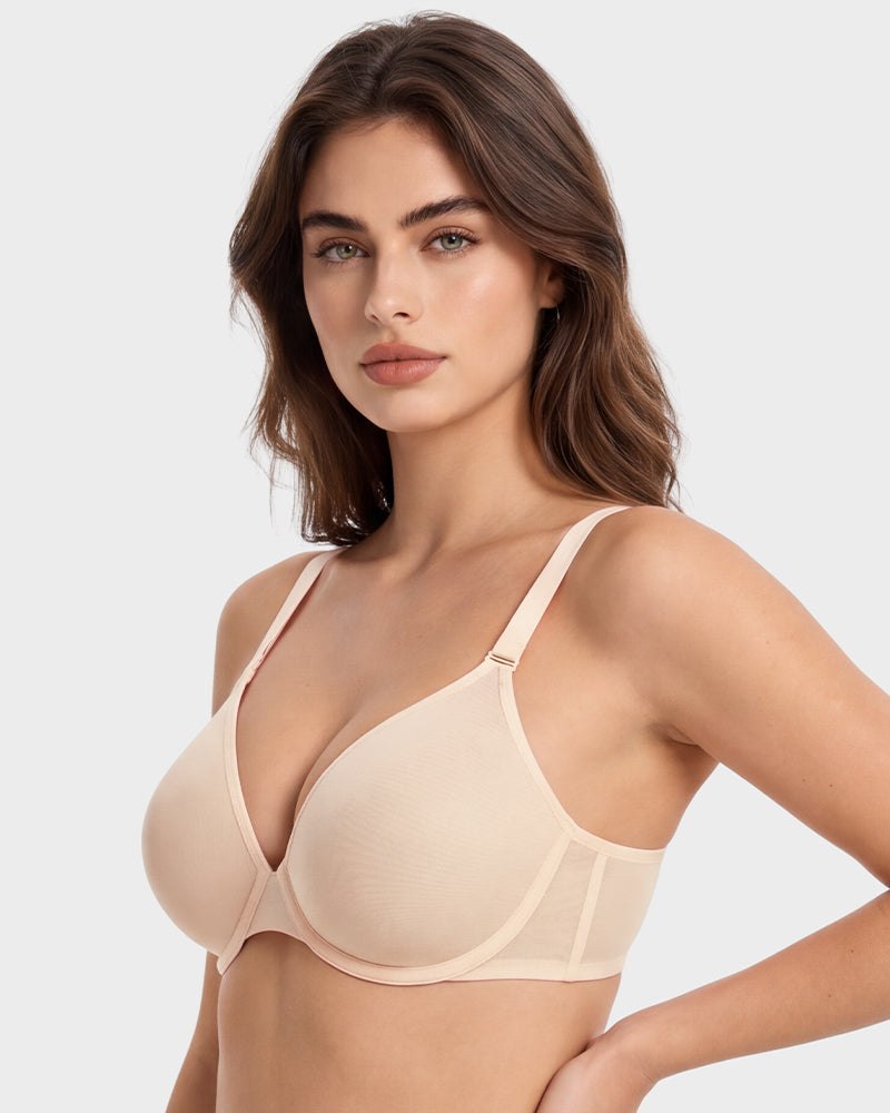 Seamless Mesh Unlined Underwire Bra