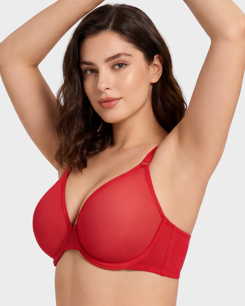 Seamless Mesh Unlined Underwire Bra