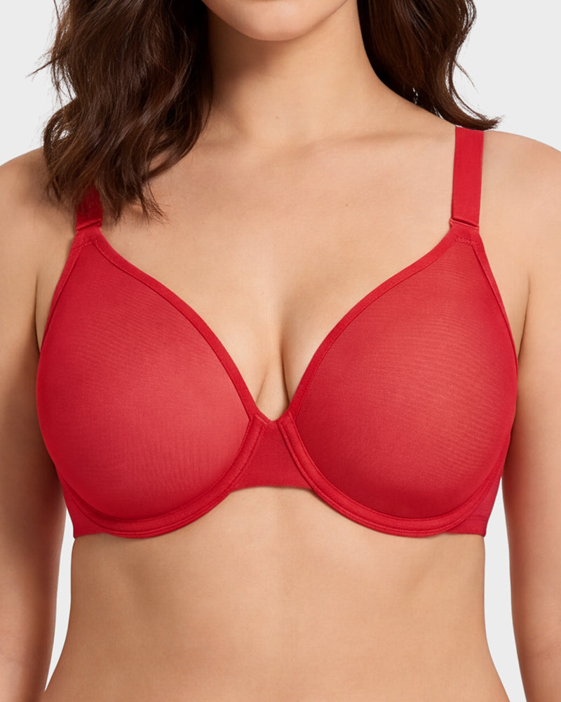 Seamless Mesh Unlined Underwire Bra