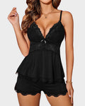 Silky Lace Flowy Cami & Shorts Set