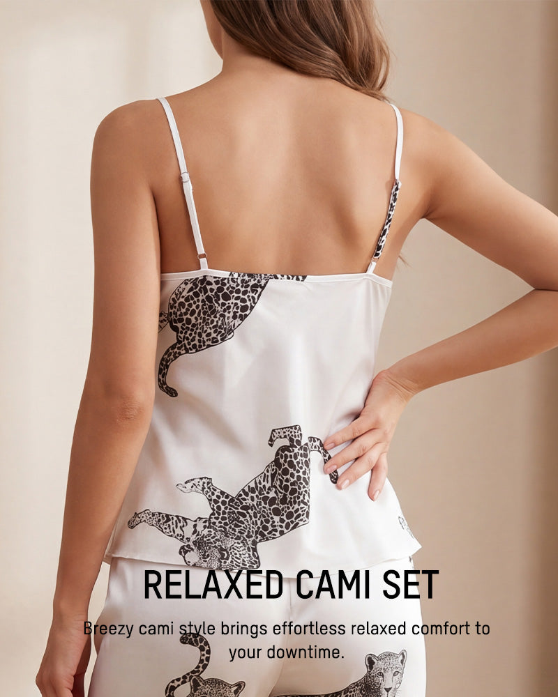 Silky Leopard Satin Pajama Set