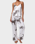 Silky Leopard Satin Pajama Set